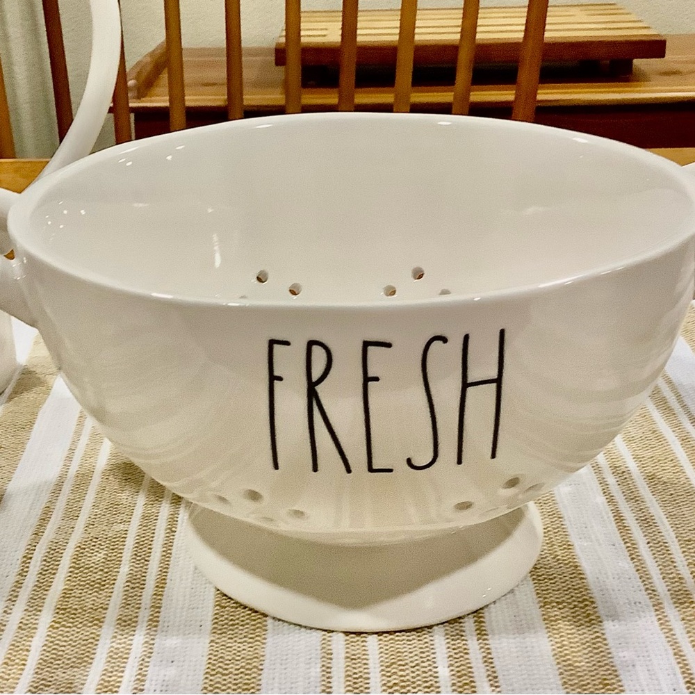 Rae Dunn White 'Fresh' Colander